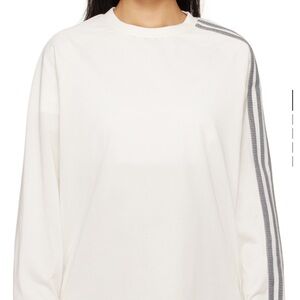 Y-3 Women's Ivory Jersey with Charcoal Stripes